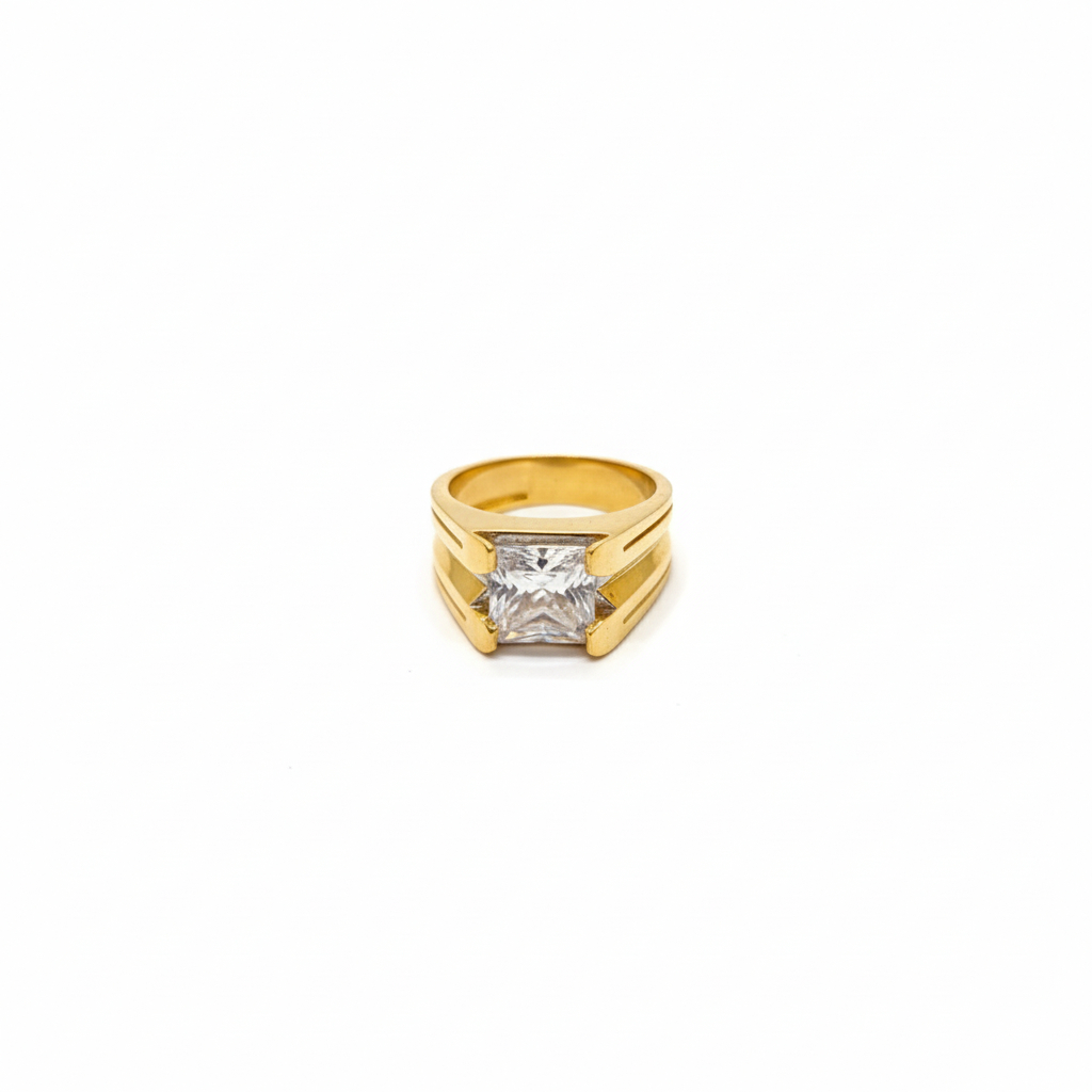 WHITE RADIANCE MEN'S GOLD RING - 22K JEWELLERY WHITE RADIANCE MEN'S GOLD RING - 22K JEWELLERY