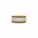 TRIPLE ROW BAND MEN'S GOLD RING - 22K JEWELLERY