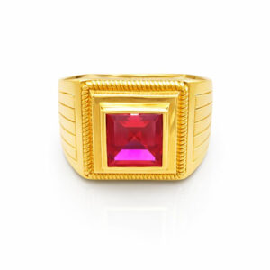 ROYAL CRIMSON MEN'S GOLD RING - 22K JEWELLERY