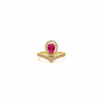 ROSE HALO GRACE GOLD RING - 22K JEWELLERY