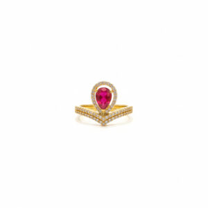 ROSE HALO GRACE GOLD RING - 22K JEWELLERY