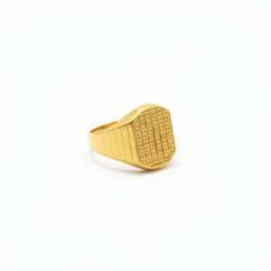 REGAL GRID MEN'S GOLD RING - 22K JEWELLERY