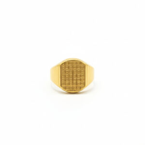 REGAL GRID MEN'S GOLD RING - 22K JEWELLERY
