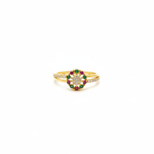 MULTI-GEM GOLD RING - 22K JEWELLERY