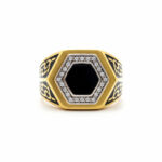 HEXA NOIR ROYALE MEN'S GOLD RING - 22K JEWELLERY