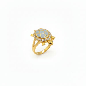 Turtle Crest Men's Gold Ring - 22K Jewellery