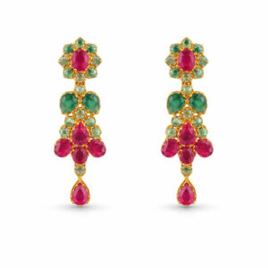 Gulnaar Stone Gold Earrings - 22K Jewellery