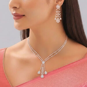 Rose Drape Elegance Diamond Set - 18K Jewellery