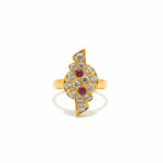 Sparkling Leaf Gold Ring - 22K Jewellery
