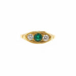 Verdant Trinity Eye Gold Ring - 22K Jewellery