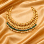Gold 22kt Necklace with Natural Green Stones