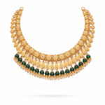 Gold 22kt Necklace with Natural Green Stones