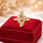 Sparkling Leaf Gold Ring - 22K Jewellery