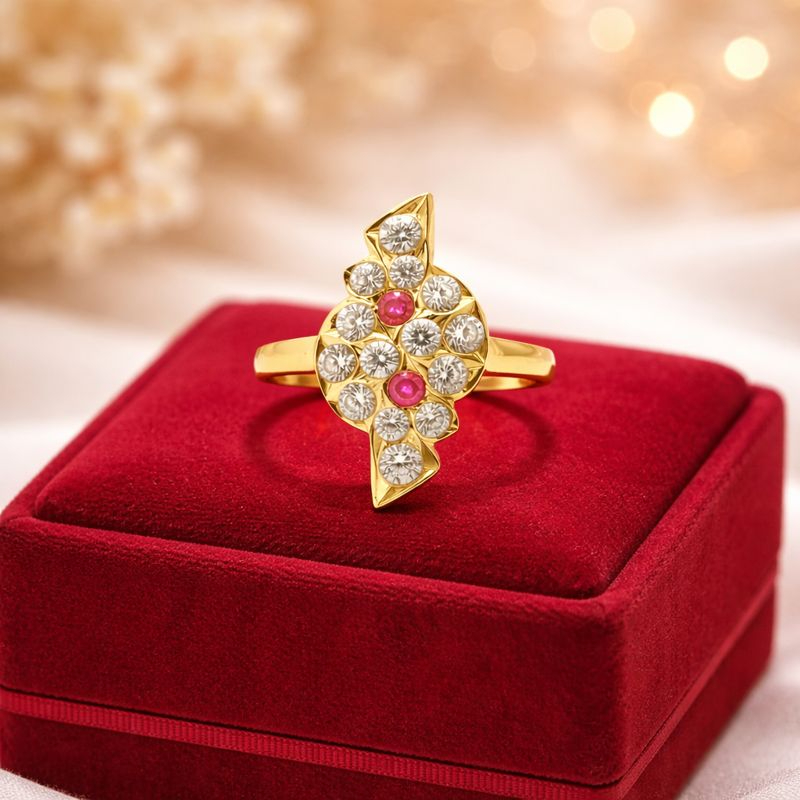 Sparkling Leaf Gold Ring - 22K Jewellery Sparkling Leaf Gold Ring - 22K Jewellery
