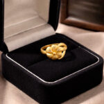 Radiant Flower Crest Gold Ring - 22K Jewellery
