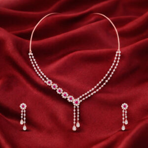 Crimson Glow Diamond Set - 18K Jewellery
