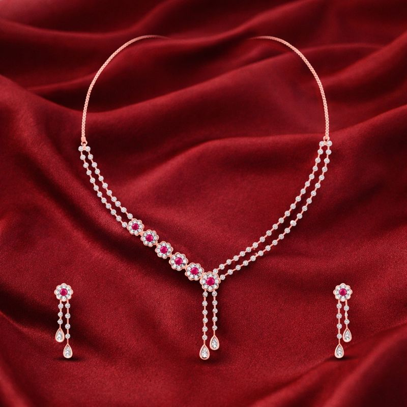 Crimson Glow Diamond Set - 18K Jewellery Crimson Glow Diamond Set - 18K Jewellery