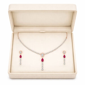 Ruby Radiance Diamond Set - 18K Jewellery