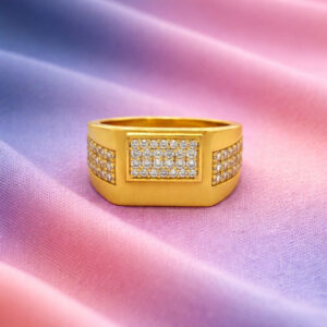 IMPERIAL GRID MEN'S GOLD RING - 22K JEWELLERY