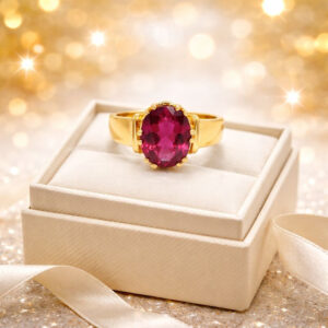 MAROON VALOR MEN'S GOLD RING - 22K JEWELLERY