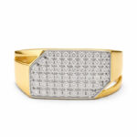GOLDEN FACET EDGE MEN'S RING - 22K JEWELLERY