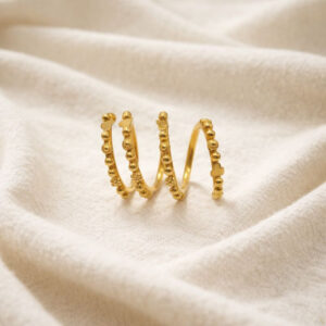 GOLDEN RHYTHM COIL RING - 22K JEWELLERY