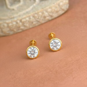 Golden Grace Round Studs- 22K Jewellery