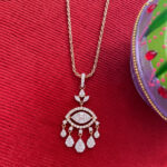 Sparkle Eye Diamond Pendant with Chain - 18K Jewellery