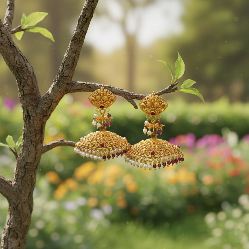 AAROHI RATNA GOLD JHUMKAS-22K JEWELLERY AAROHI RATNA GOLD JHUMKAS-22K JEWELLERY