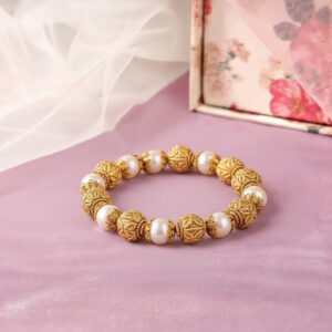 Golden Pearl Glow Bangles - 22K Jewellery