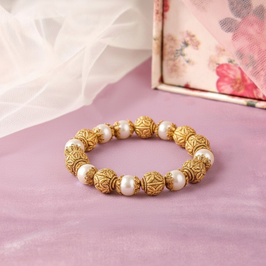 Golden Pearl Glow Bangles - 22K Jewellery Golden Pearl Glow Bangles - 22K Jewellery