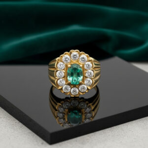 KING'S GREEN MEN'S GOLD RING - 22K JEWELLERY