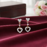 Heart Drop Diamond Earrings - 18K Jewellery