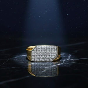 GOLDEN FACET EDGE MEN'S RING - 22K JEWELLERY