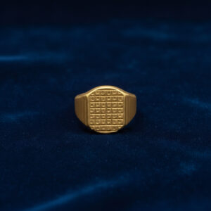 REGAL GRID MEN'S GOLD RING - 22K JEWELLERY