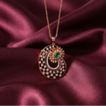 Flora Mesh Circle Diamond Pendant with Chain - 18K Jewellery