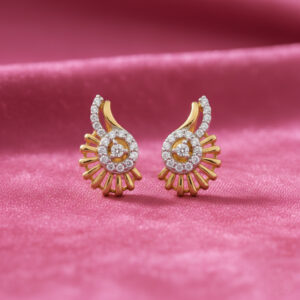 Peacock Light Diamond Earrings - 18K Jewellery
