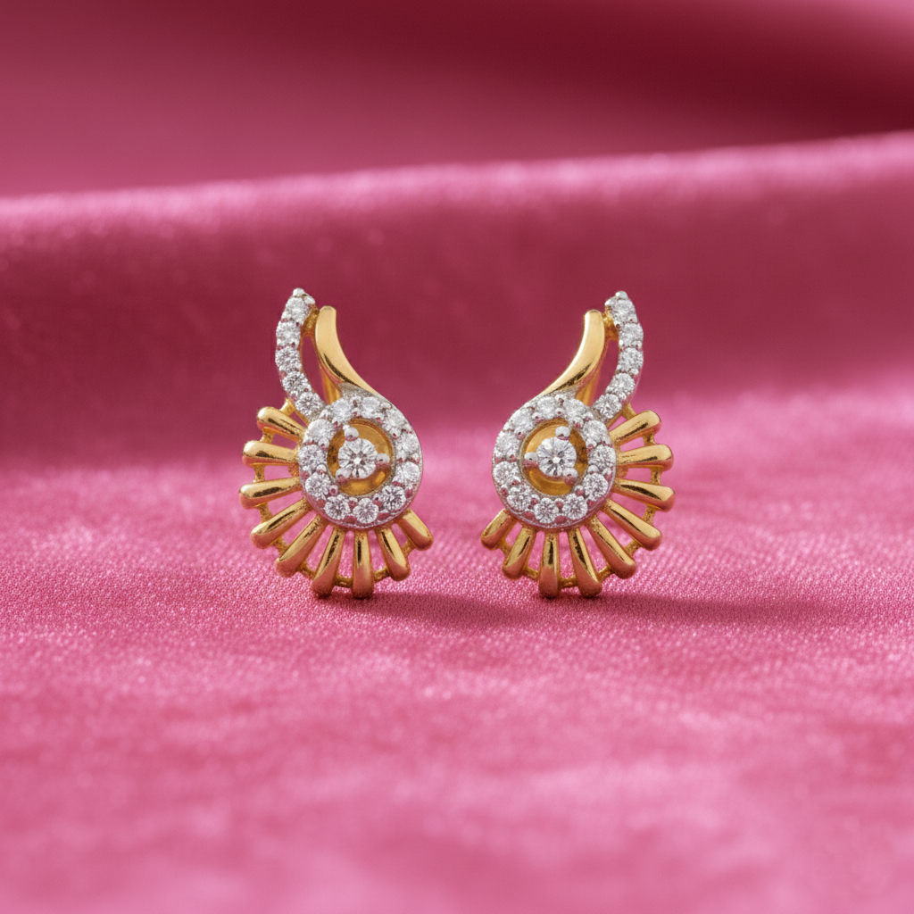 Peacock Light Diamond Earrings - 18K Jewellery Peacock Light Diamond Earrings - 18K Jewellery
