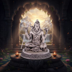 Lord Shiva Antique Silver Idol - 925 Sterling Silver