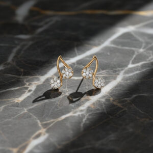 Shiny Duo Diamond Earrings - 18K Jewellery