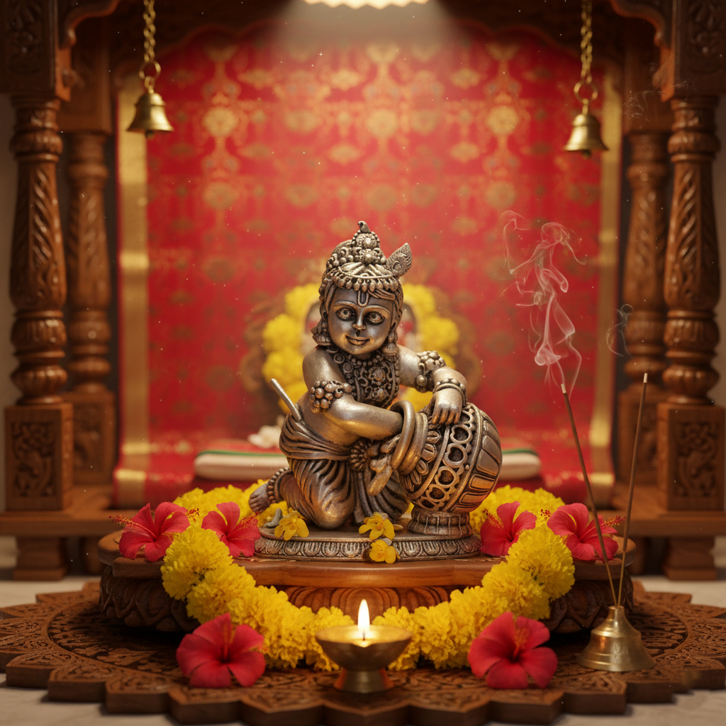 Silver Bal Krishna Idol - 925 Sterling Silver Silver Bal Krishna Idol - 925 Sterling Silver