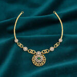 Floral Sparkle Gold Necklace - 22K Jewellery