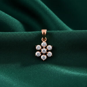 Classy Floral Diamond Pendant - 22K Jewellery