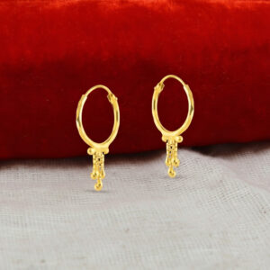 Whispering Strings Gold Earrings - 22K Jewellery