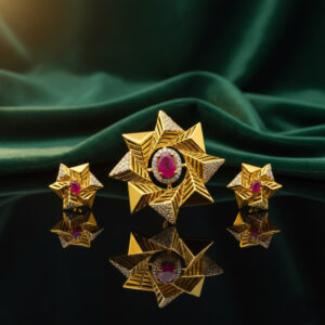 SURYA TARA GOLD PENDANT SET - 22K JEWELLERY