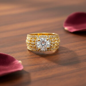 ROYAL GLEAM CZ GOLD RING - 22K JEWELLERY