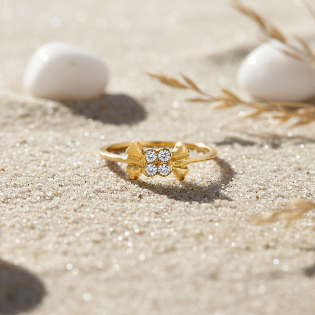 MINI FLORA SHINE GOLD RING - 22K JEWELLERY MINI FLORA SHINE GOLD RING - 22K JEWELLERY