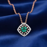Verdant Glimmer Diamond Pendant - 18K Jewellery