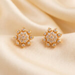 Gold Bloom Diamond Earrings - 22K Jewellery