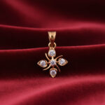Petal Cross Diamond Pendant - 22K Jewellery